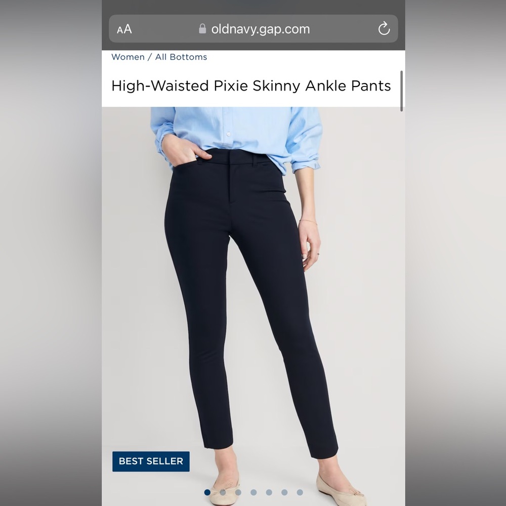 Navy blue high-waisted pixie ankle skinny pants